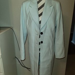 White House Black Market Aqua Wool Trench